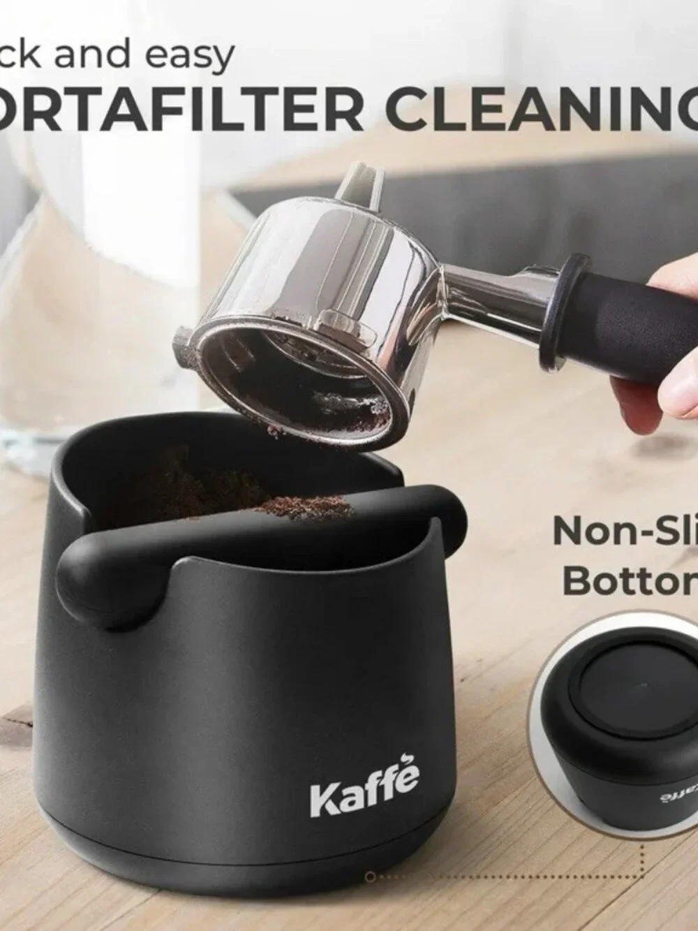 Kaffe Coffee Grounds Disposable Container Knock Box Black